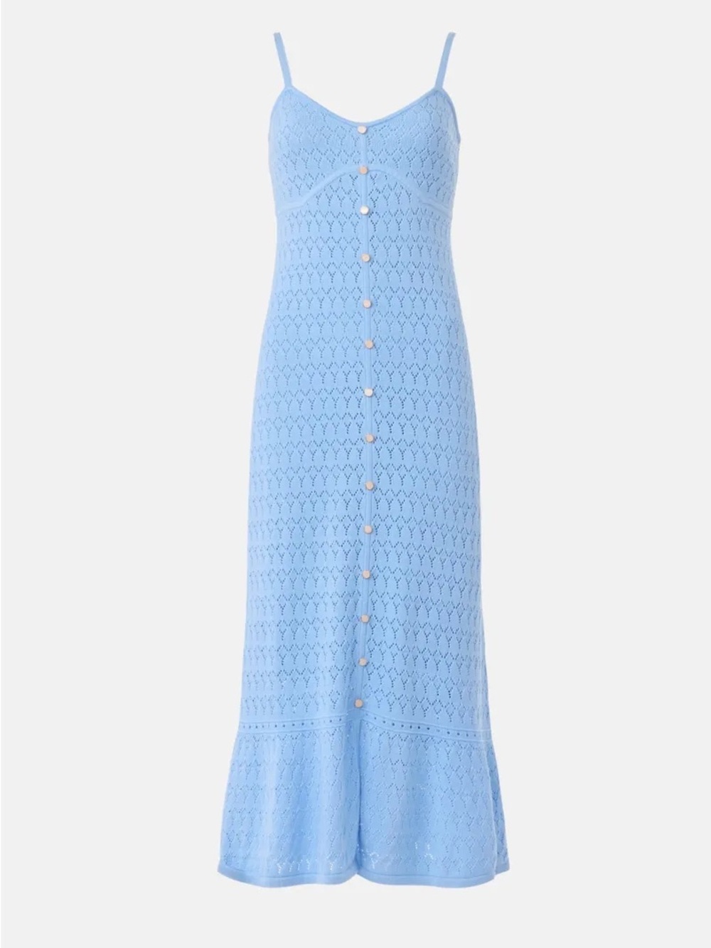 Derek Lam Pale Blue Crochet Flare Midi Dress Size XS Excellent!!!